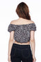 Leopard Print Sexy Off Shoulder Front Tie Cropped Top - Star Boutik LLC